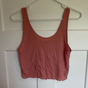 Coral Ribbed Tank Top for Women